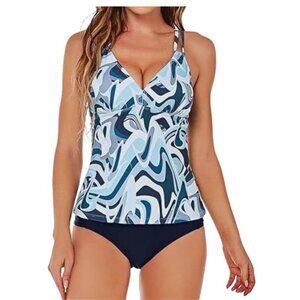 NEW HAIVIDO Women's V Neck Tankini Set Bathing Suit M
